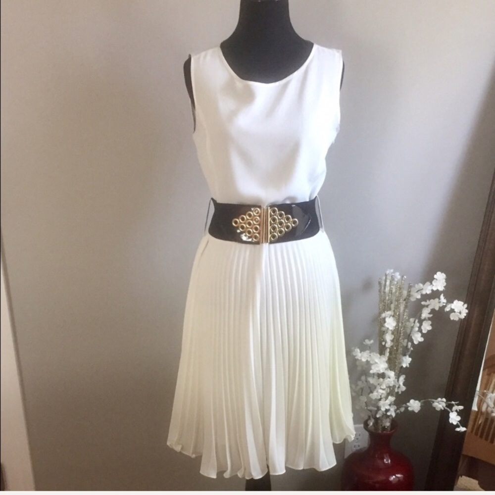 NWT Ivory Micropleat Dress 👗 Size 38 - fits 2/4👗